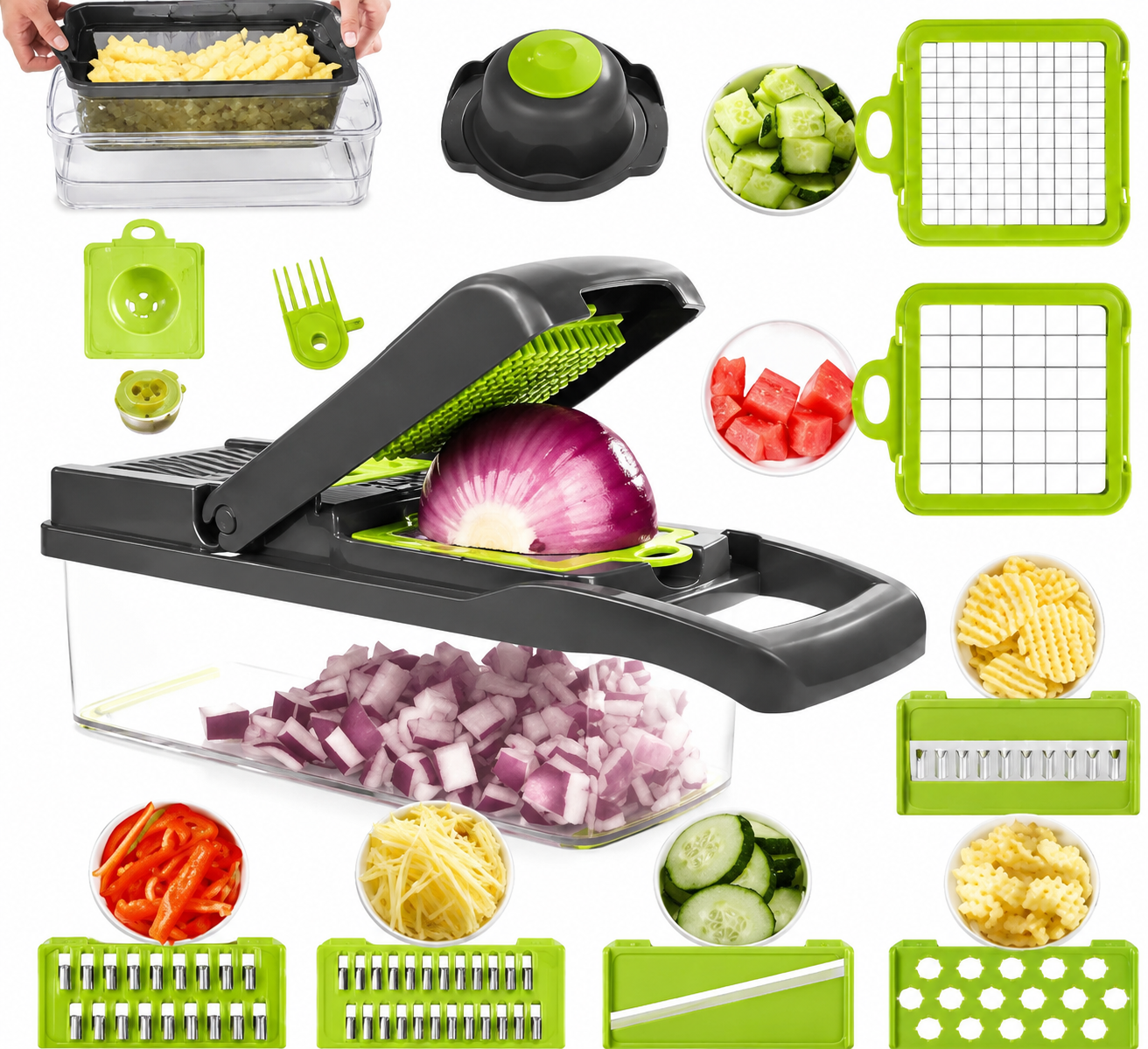 Vegetable Cutter & Chopper – Multi-Function Manual Food Slicer
