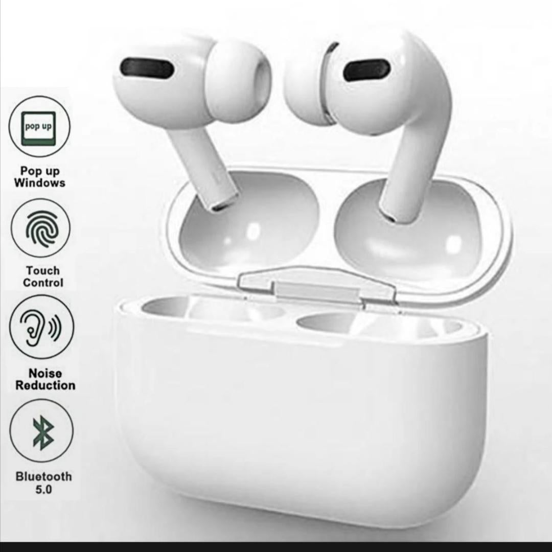 White AirPods with ANC & Fast Charge – Wireless Bluetooth Earbuds