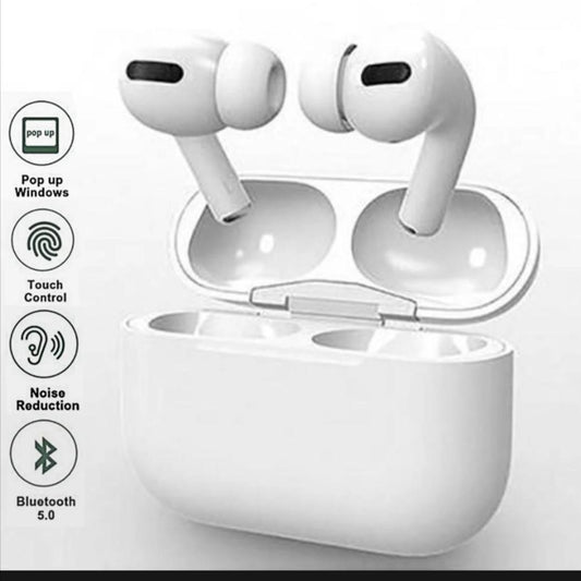 White AirPods with ANC & Fast Charge – Wireless Bluetooth Earbuds
