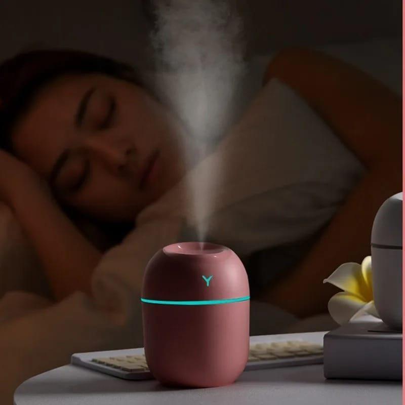 Multicolor Air Humidifier with Night Lamp – USB Aroma Diffuser for Home & Bedroom