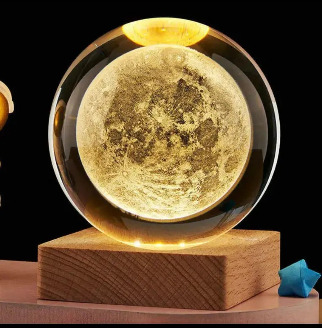 3D Moon Lamp – USB Rechargeable LED Night Light for Bedroom & Home Decor