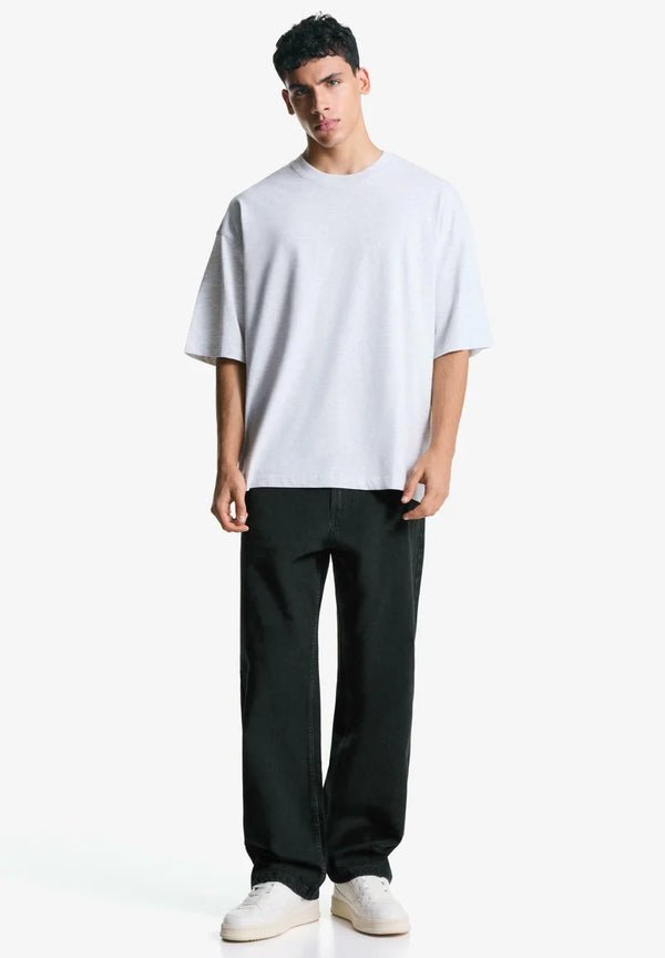 Trendy Black Baggy Pant and White Over Sizer Shirt